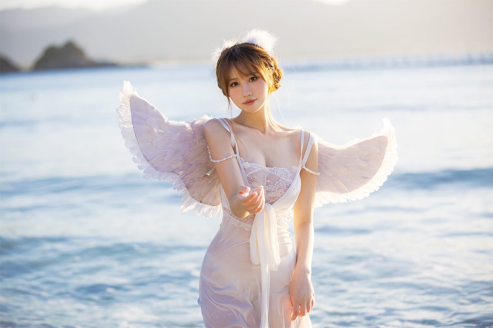 念雪ww 海边神明少女